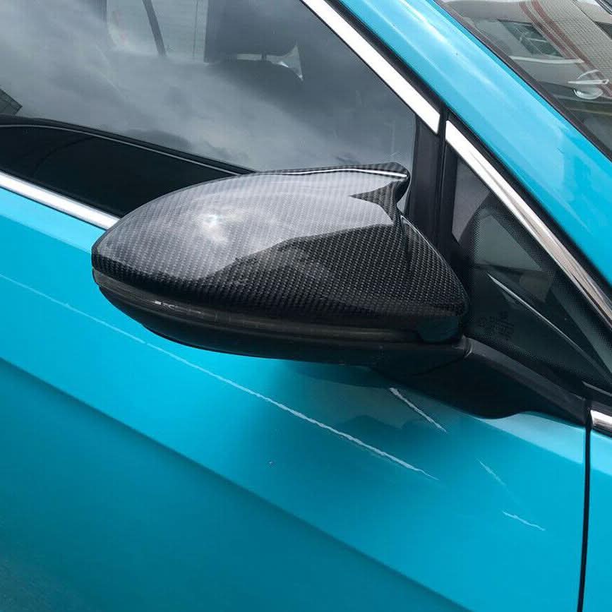 V Style Carbon Fibre Replacement Mirror Covers for VW Golf MK7 MK7.5 inc GTI & R 14-20