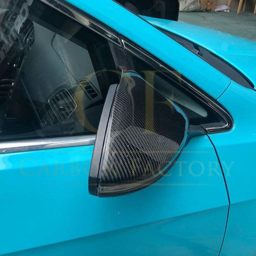 V Style Carbon Fibre Replacement Mirror Covers for VW Golf MK7 MK7.5 inc GTI & R 14-20