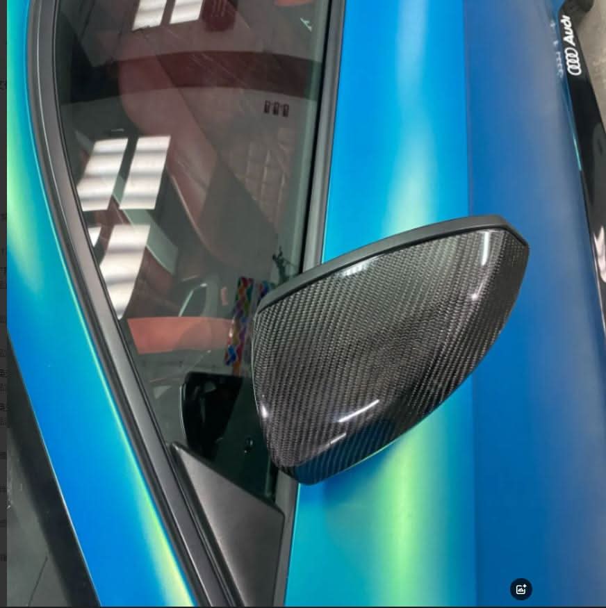 Carbon Fibre Replacement Mirror Covers for Audi 8S TT TTS TTRS MK3 R8 Gen 2 15-21