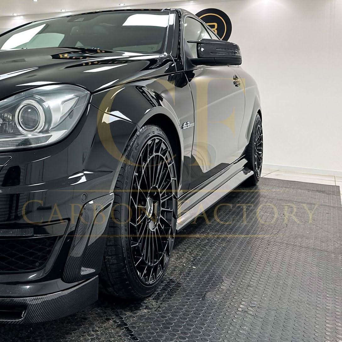 Carbon Fibre Side Skirts for Mercedes Benz W204 C63 Facelift 12-14