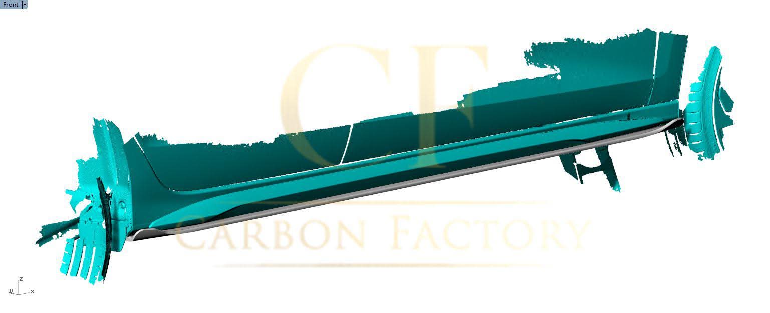 V Style Carbon Fibre Side Skirts for Audi A3 S3 Saloon 20-22