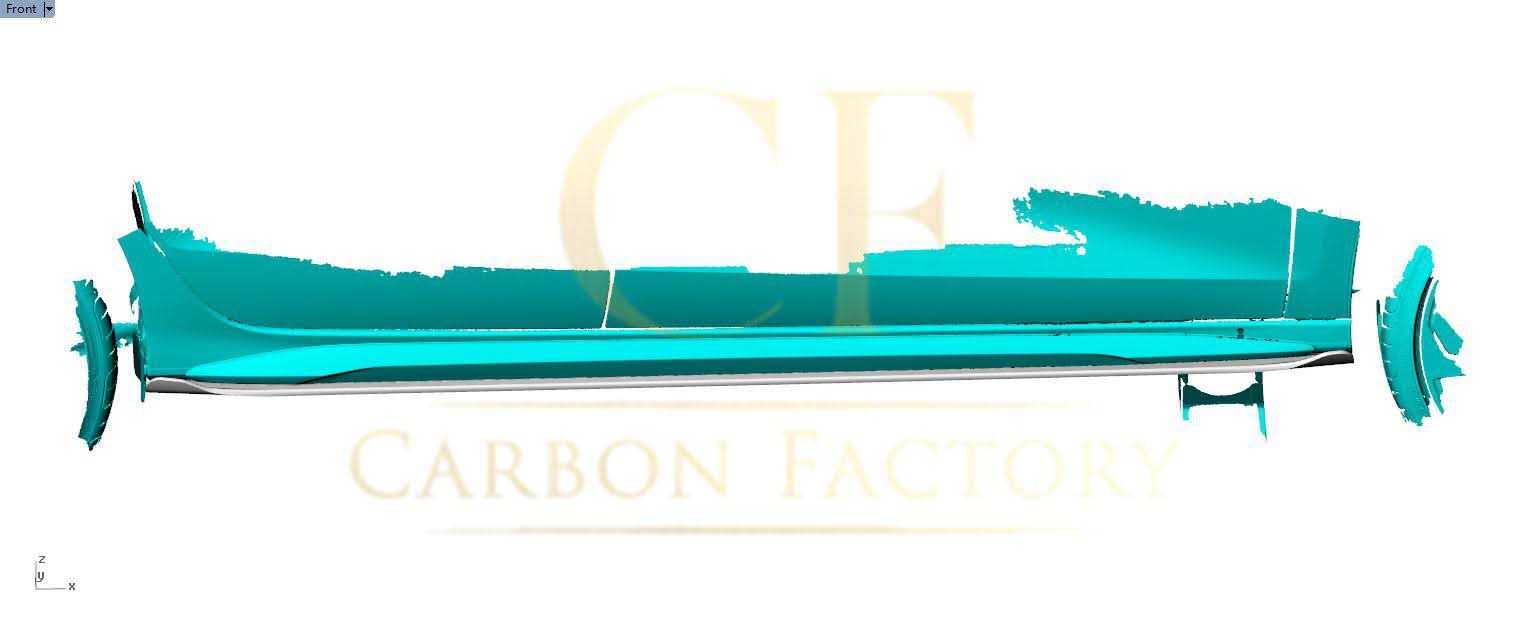 V Style Carbon Fibre Side Skirts for Audi A3 S3 Saloon 20-22
