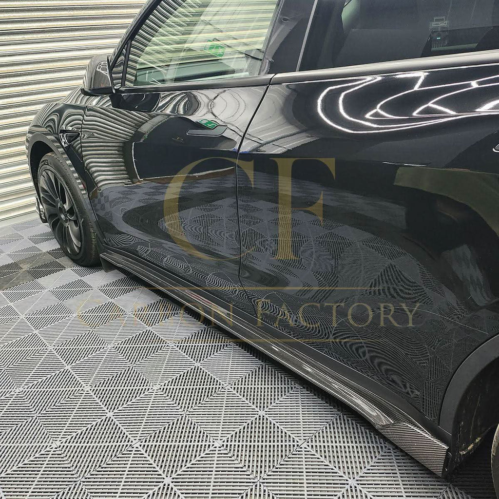 V Style Carbon Fibre Side Skirts for Tesla Model Y 19-23