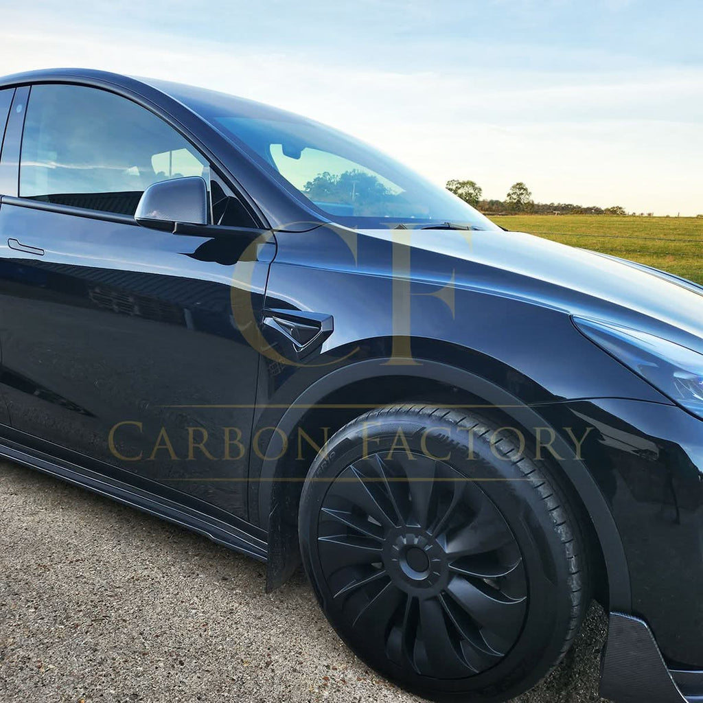 V Style Carbon Fibre Side Skirts for Tesla Model Y 19-23