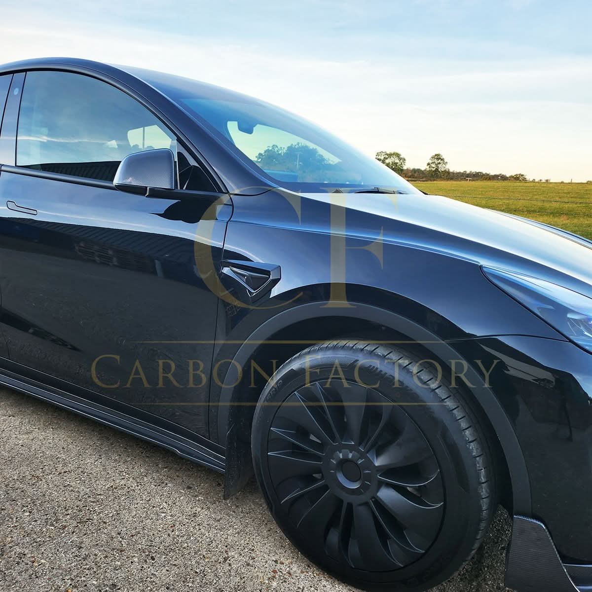V Style Carbon Fibre Side Skirts for Tesla Model Y 19-23