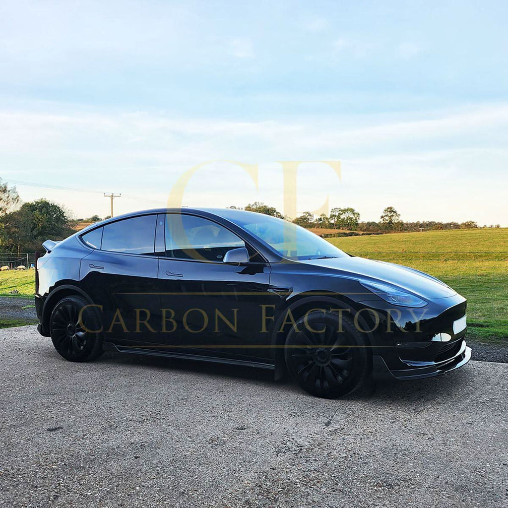 V Style Carbon Fibre Side Skirts for Tesla Model Y 19-23