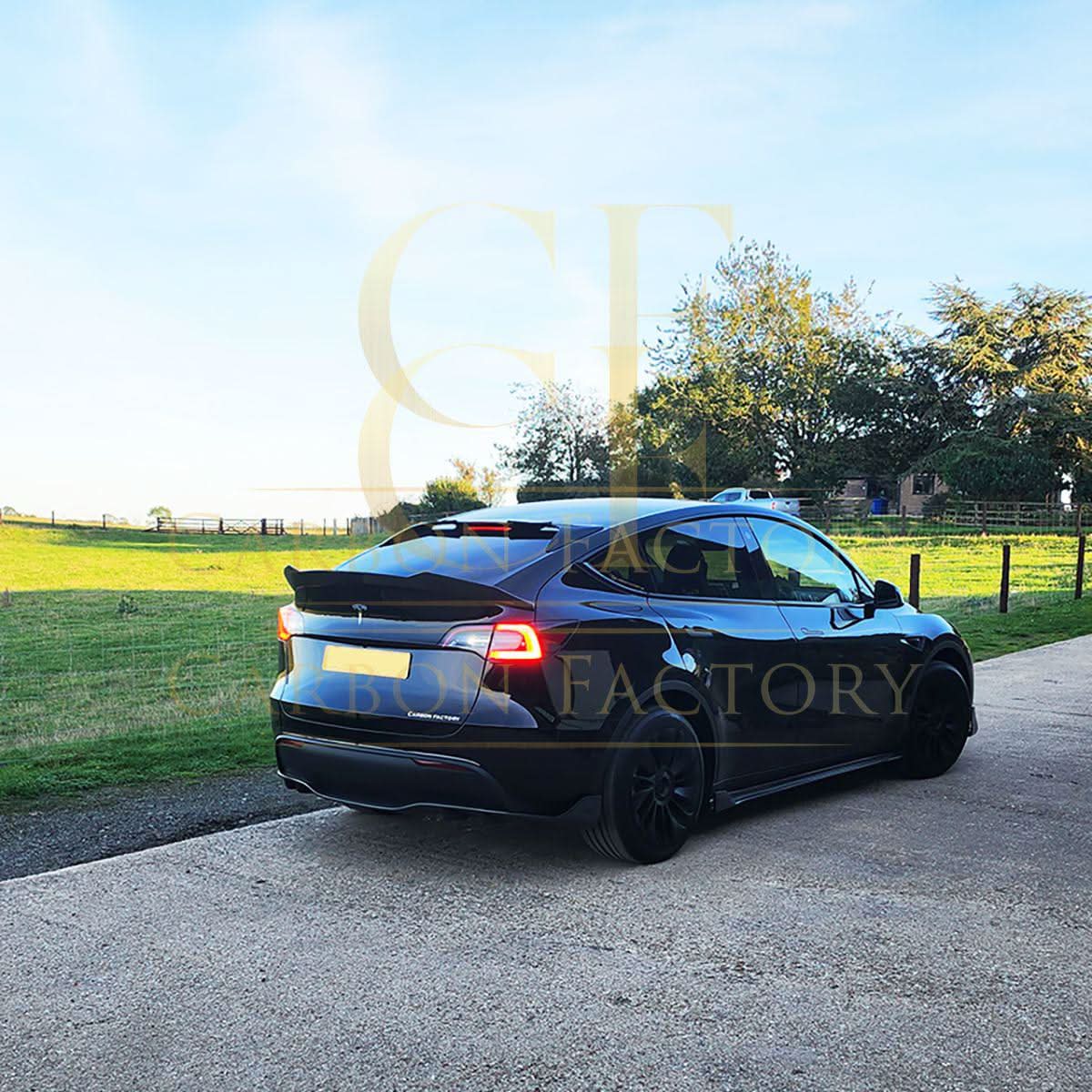 V Style Carbon Fibre Side Skirts for Tesla Model Y 19-23