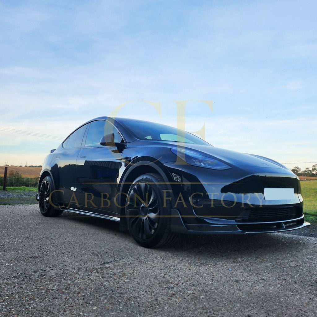 V Style Carbon Fibre Side Skirts for Tesla Model Y 19-23