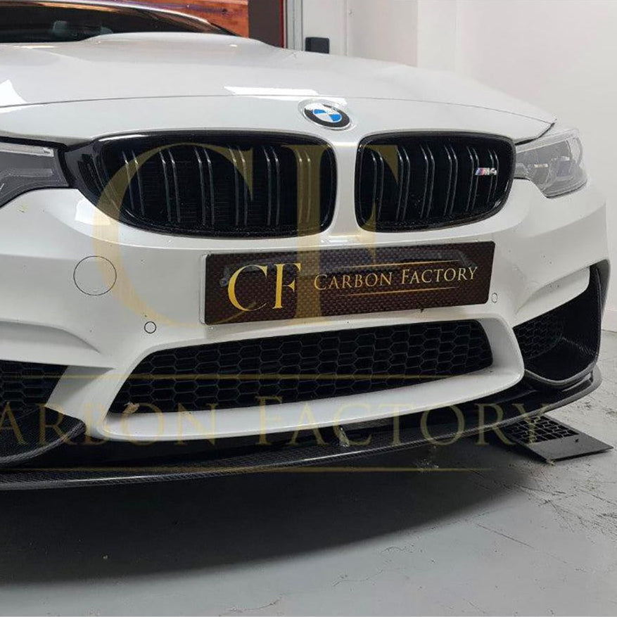 MP Style Carbon Fibre Front Splitter 3 Pieces Design for BMW F80 M3 F82 F83 M4 14-20