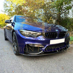 MP Style Carbon Fibre Front Splitter 3 Pieces Design for BMW F80 M3 F82 F83 M4 14-20