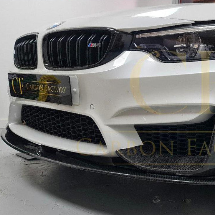 MP Style Carbon Fibre Front Splitter 3 Pieces Design for BMW F80 M3 F82 F83 M4 14-20
