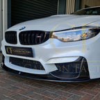 MP Style Carbon Fibre Front Splitter 3 Pieces Design for BMW F80 M3 F82 F83 M4 14-20