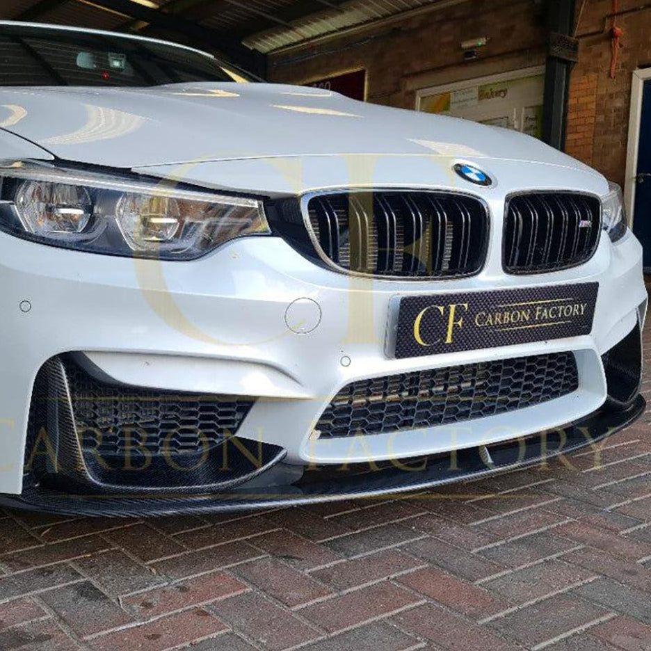 MP Style Carbon Fibre Front Splitter 3 Pieces Design for BMW F80 M3 F82 F83 M4 14-20