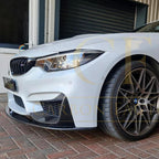 MP Style Carbon Fibre Front Splitter 3 Pieces Design for BMW F80 M3 F82 F83 M4 14-20