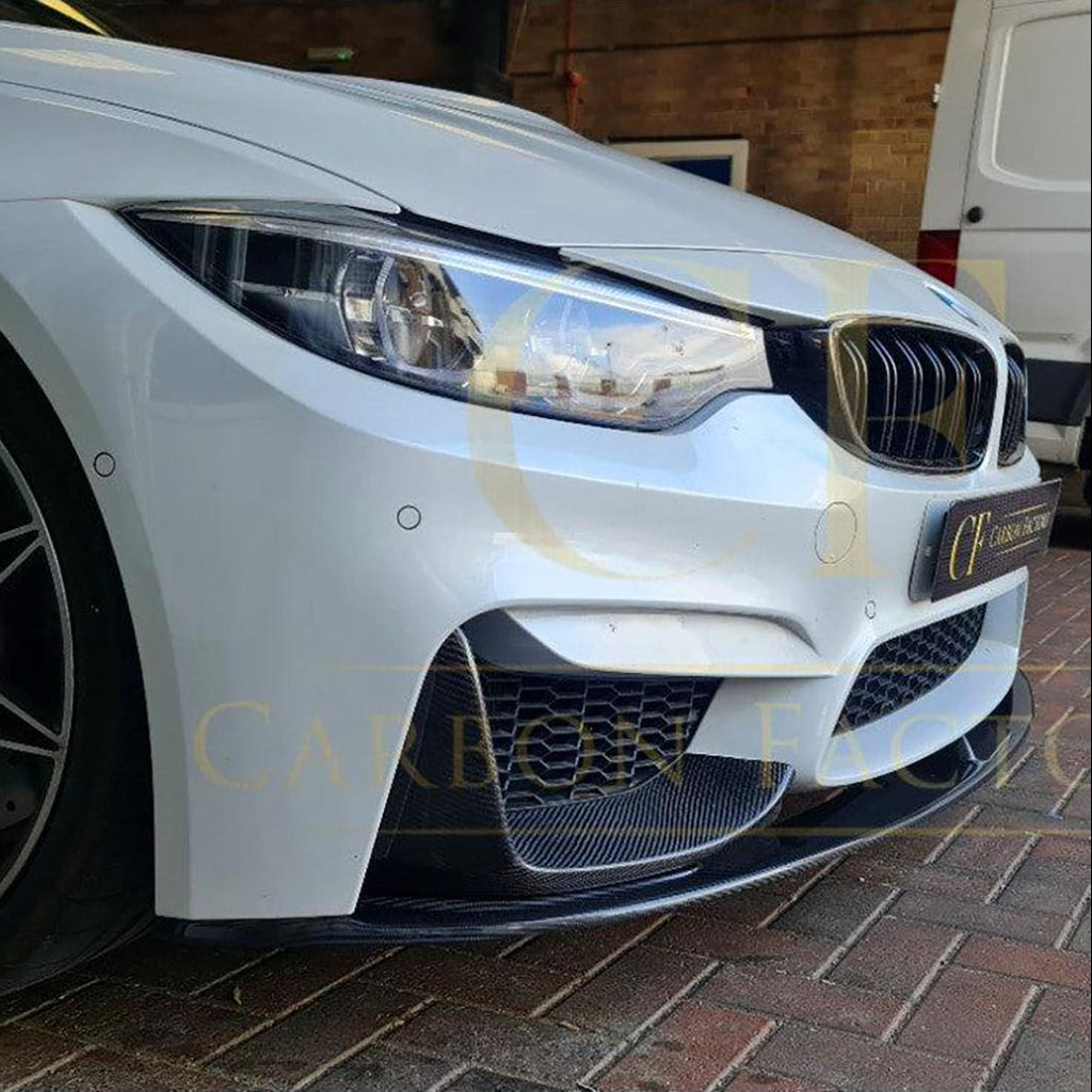 MP Style Carbon Fibre Front Splitter 3 Pieces Design for BMW F80 M3 F82 F83 M4 14-20