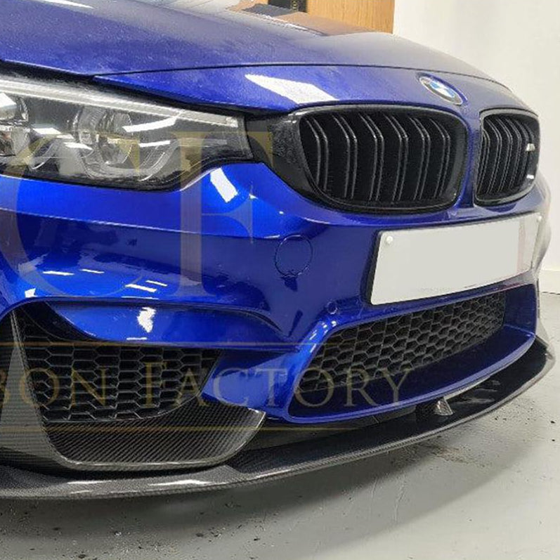 MP Style Carbon Fibre Front Splitter 3 Pieces Design for BMW F80 M3 F82 F83 M4 14-20