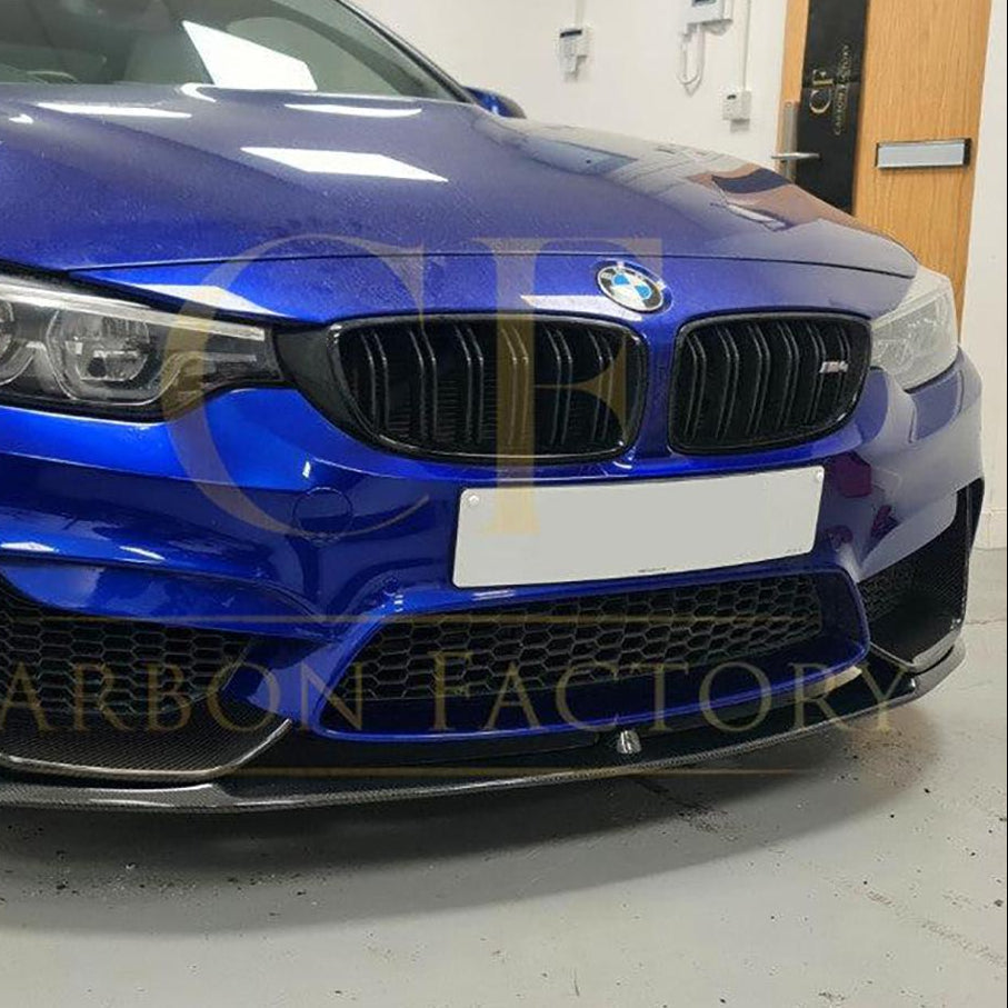 MP Style Carbon Fibre Front Splitter 3 Pieces Design for BMW F80 M3 F82 F83 M4 14-20