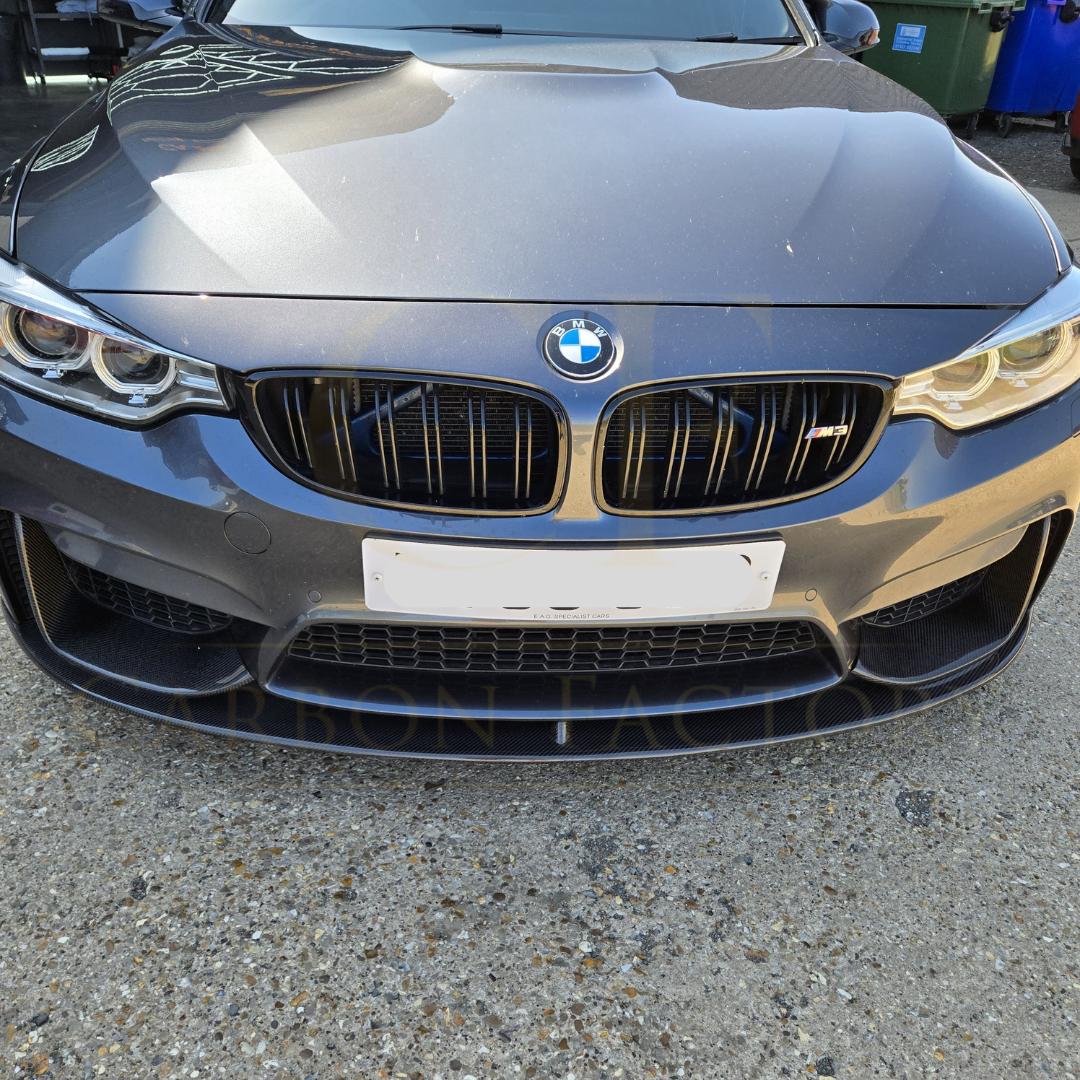 MP Style Carbon Fibre Front Splitter 3 Pieces Design for BMW F80 M3 F82 F83 M4 14-20