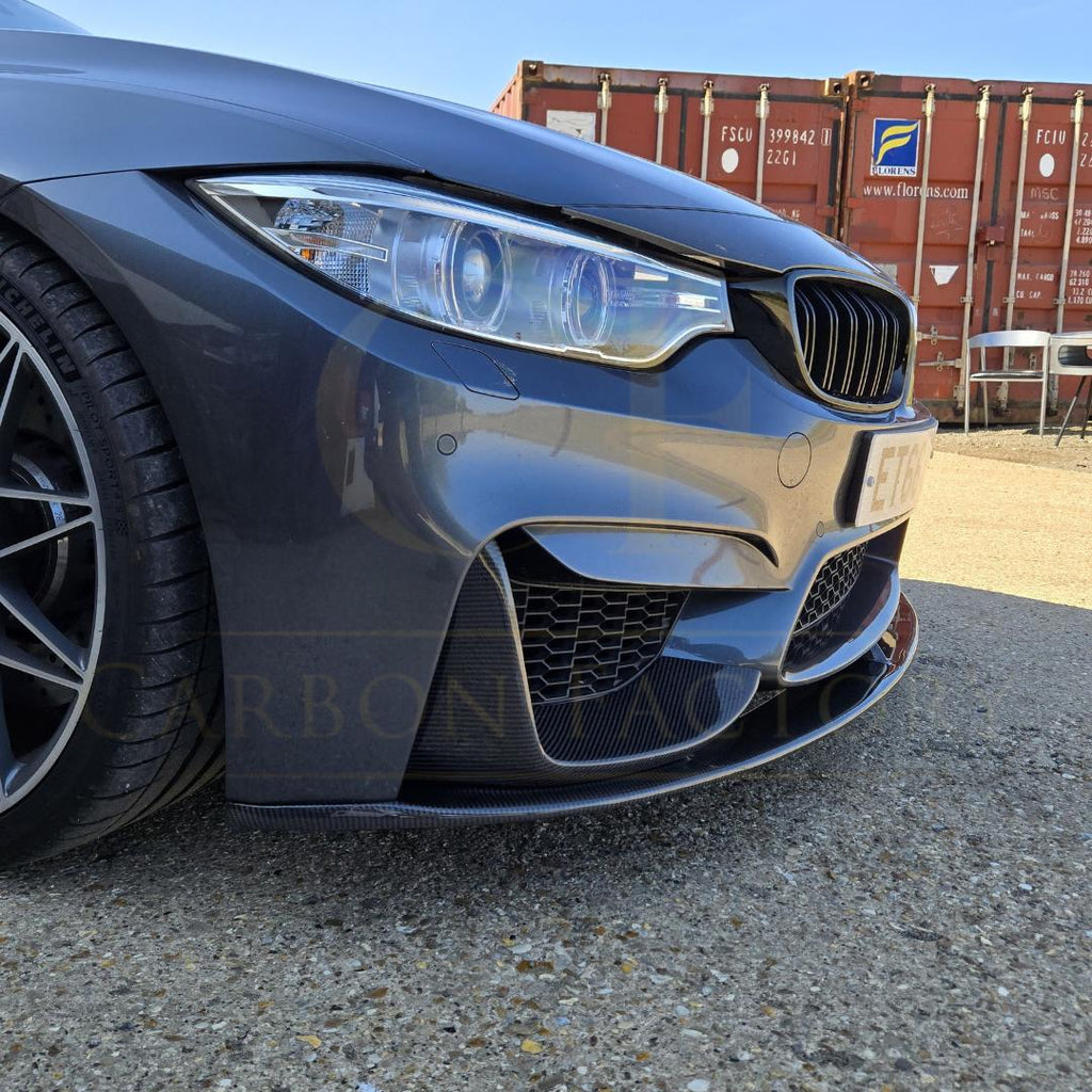 MP Style Carbon Fibre Front Splitter 3 Pieces Design for BMW F80 M3 F82 F83 M4 14-20