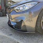 MP Style Carbon Fibre Front Splitter 3 Pieces Design for BMW F80 M3 F82 F83 M4 14-20