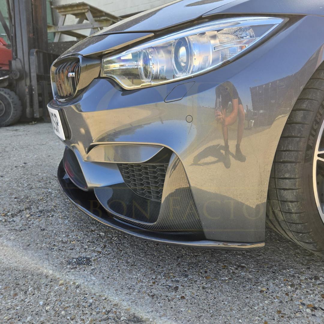 MP Style Carbon Fibre Front Splitter 3 Pieces Design for BMW F80 M3 F82 F83 M4 14-20