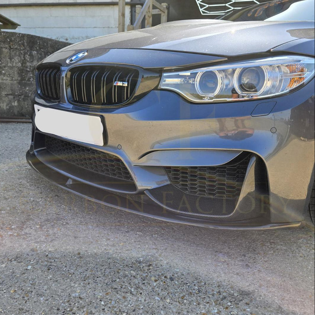 MP Style Carbon Fibre Front Splitter 3 Pieces Design for BMW F80 M3 F82 F83 M4 14-20