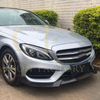 A Style Carbon Fibre Front Splitter for Mercedes Benz W205 C Class 15-18