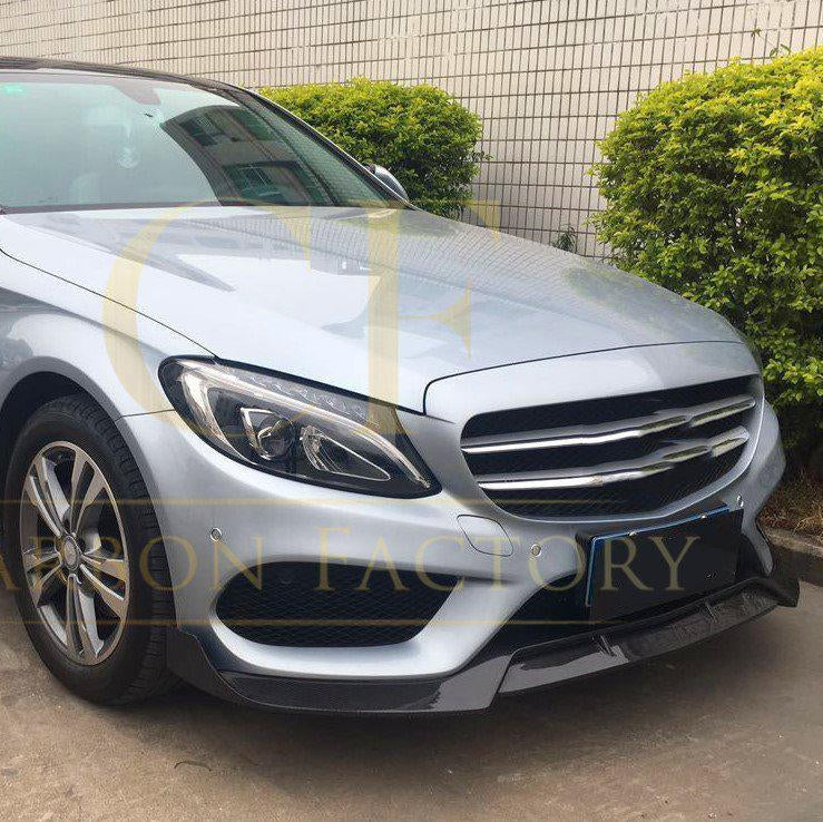 A Style Carbon Fibre Front Splitter for Mercedes Benz W205 C Class 15-18