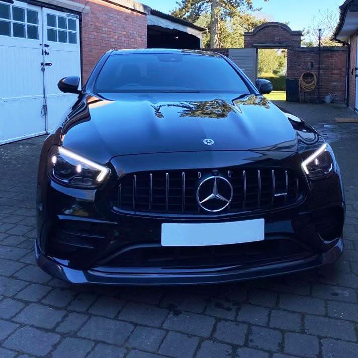 A Style Carbon Fibre Front Splitter for Mercedes W213 E Class Facelift Saloon 21-23