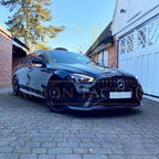 A Style Carbon Fibre Front Splitter for Mercedes W213 E Class Facelift Saloon 21-23
