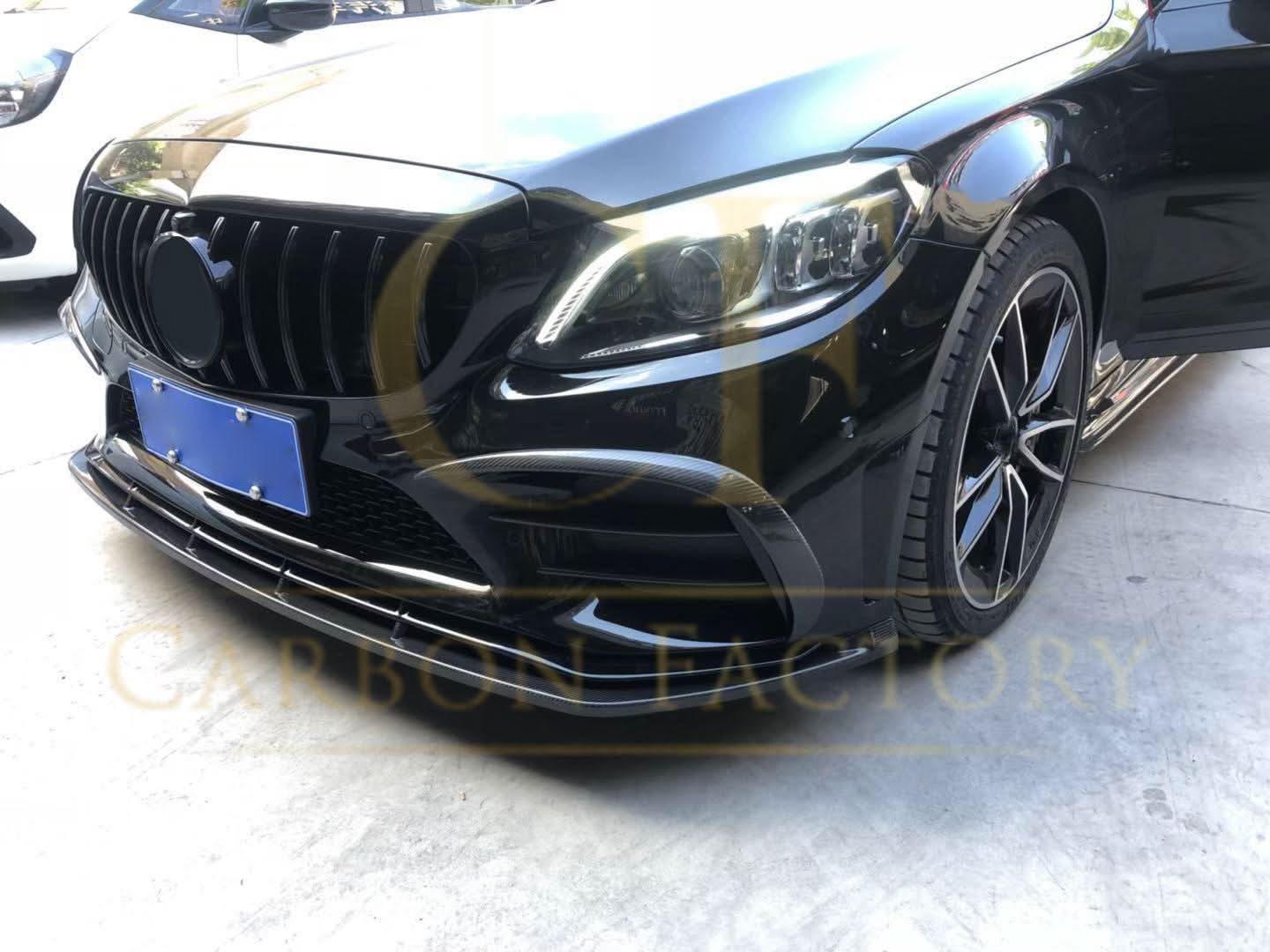 C43 Carbon Fibre Front Splitter for Mercedes Benz W205 C Class 20-21