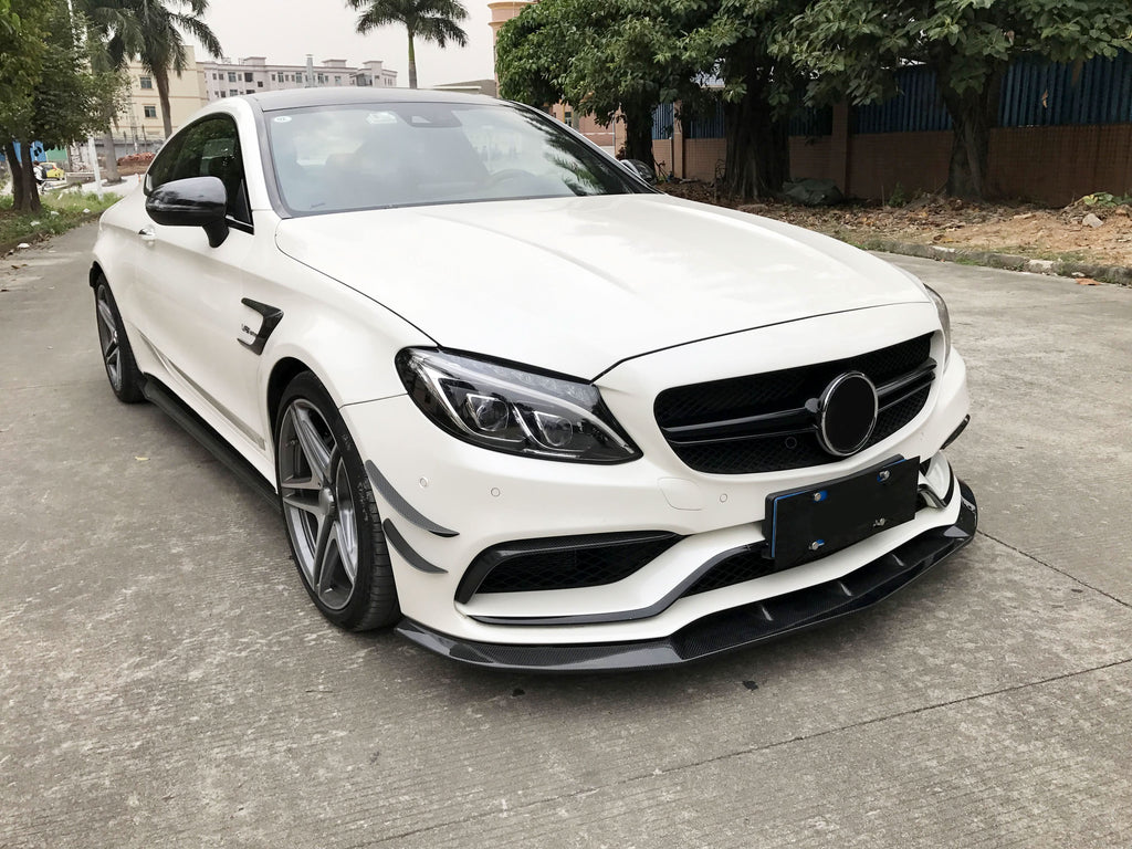 CS Style Carbon Fibre Front Splitter for Mercedes W205 C63 C63s 4 Door 15-21