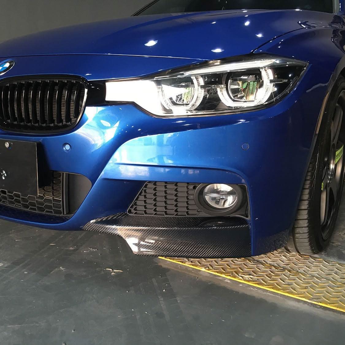 MP Style Carbon Fibre Front Splitter Covers for BMW F30 F31 3 Series M Sport 12-19