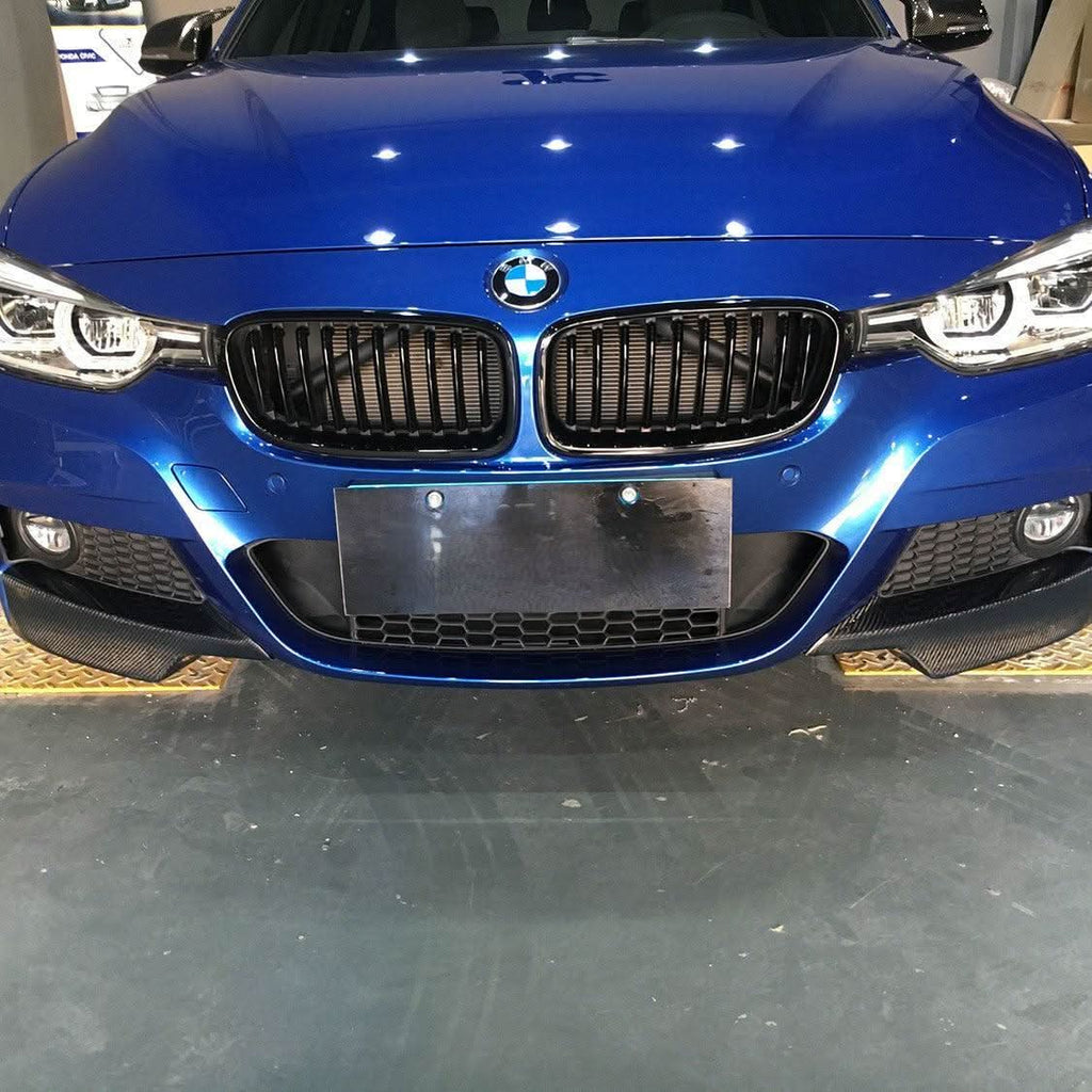 MP Style Carbon Fibre Front Splitter Covers for BMW F30 F31 3 Series M Sport 12-19