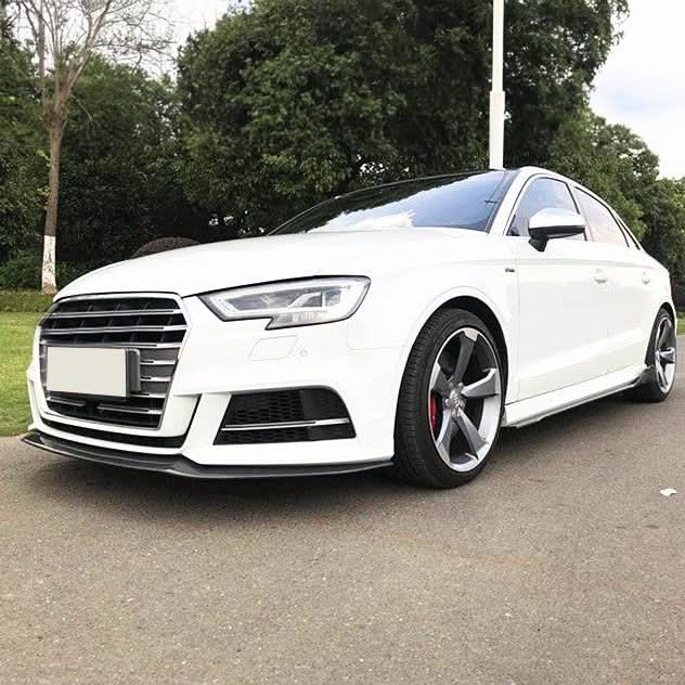 MP Style Carbon Fibre Front Splitter for Audi A3 Saloon S Line & S3 16-19