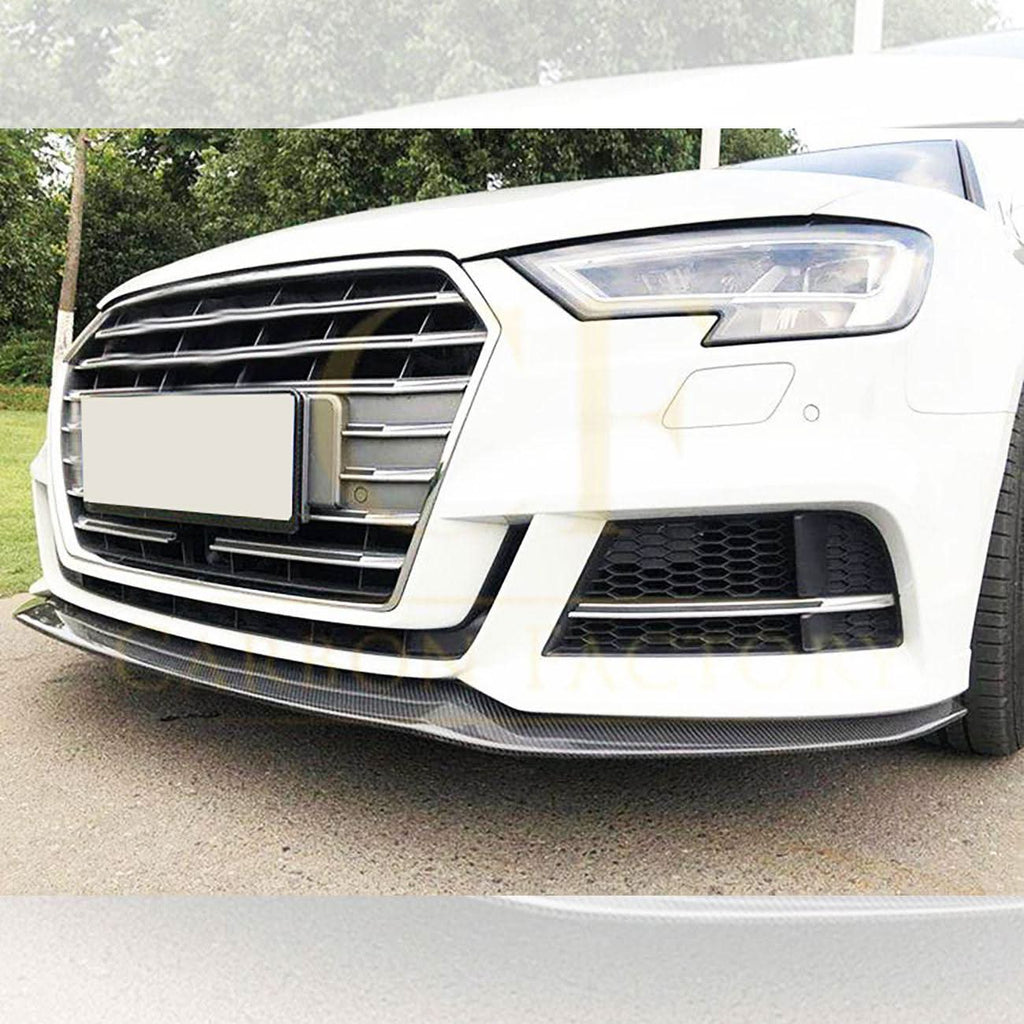 MP Style Carbon Fibre Front Splitter for Audi A3 Saloon S Line & S3 16-19