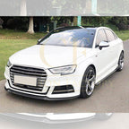 MP Style Carbon Fibre Front Splitter for Audi A3 Saloon S Line & S3 16-19