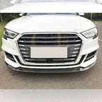 MP Style Carbon Fibre Front Splitter for Audi A3 Saloon S Line & S3 16-19