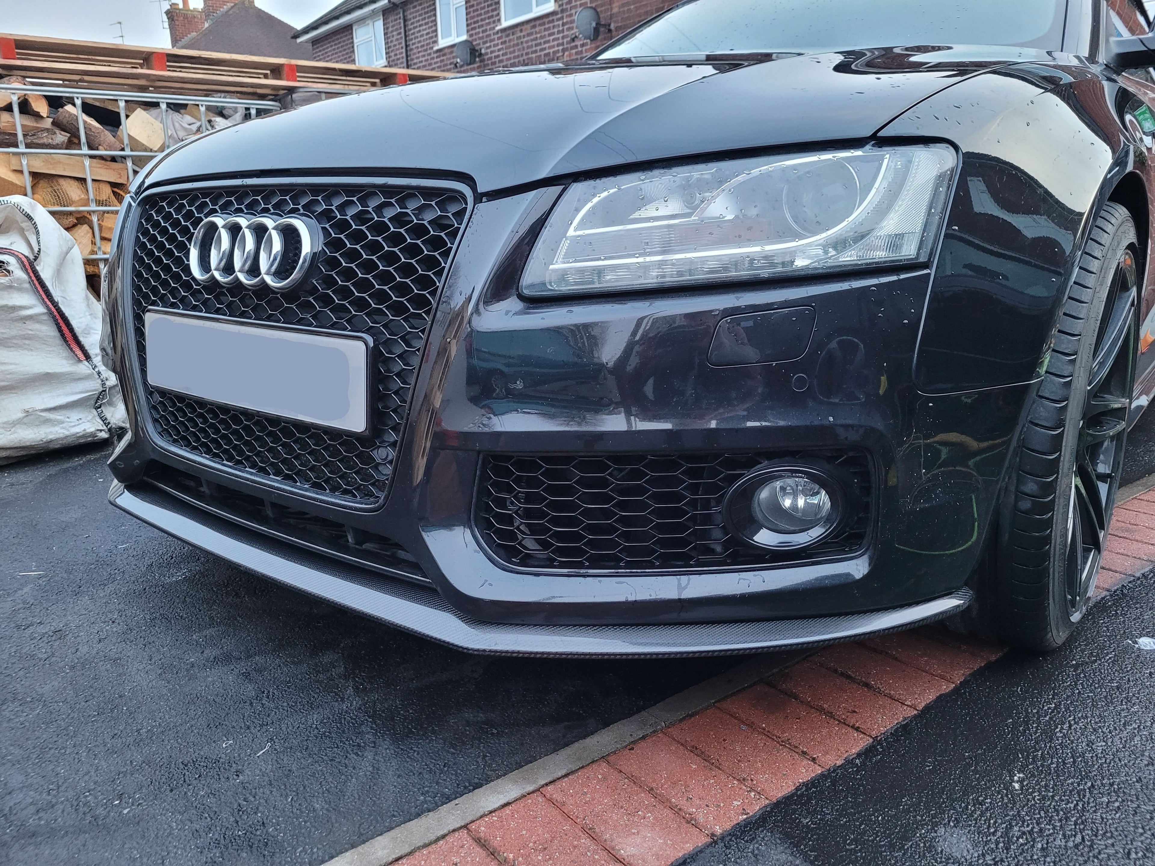P Style Carbon Fibre Front Splitter for Audi B8 A5 S-Line & S5 07-10