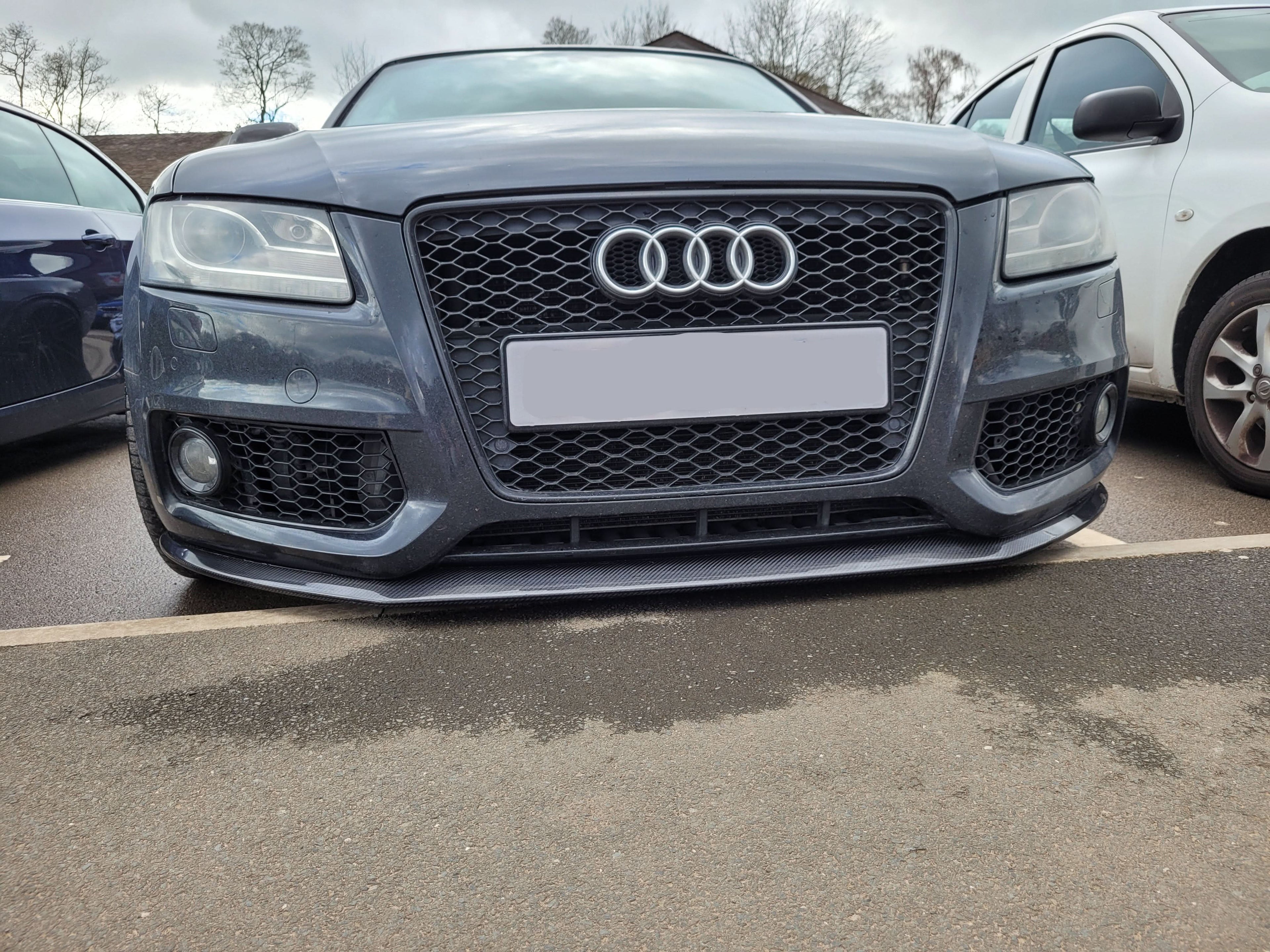 P Style Carbon Fibre Front Splitter for Audi B8 A5 S-Line & S5 07-10