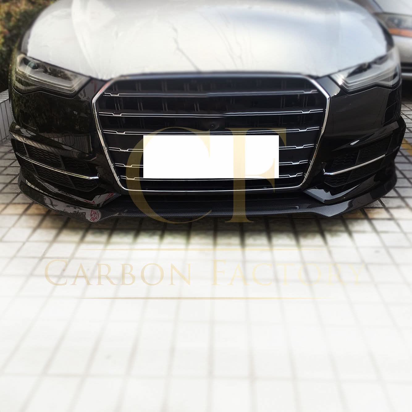 R Style Carbon Fibre Front Splitter for Audi C7.5 A6 S Line & S6 15-18