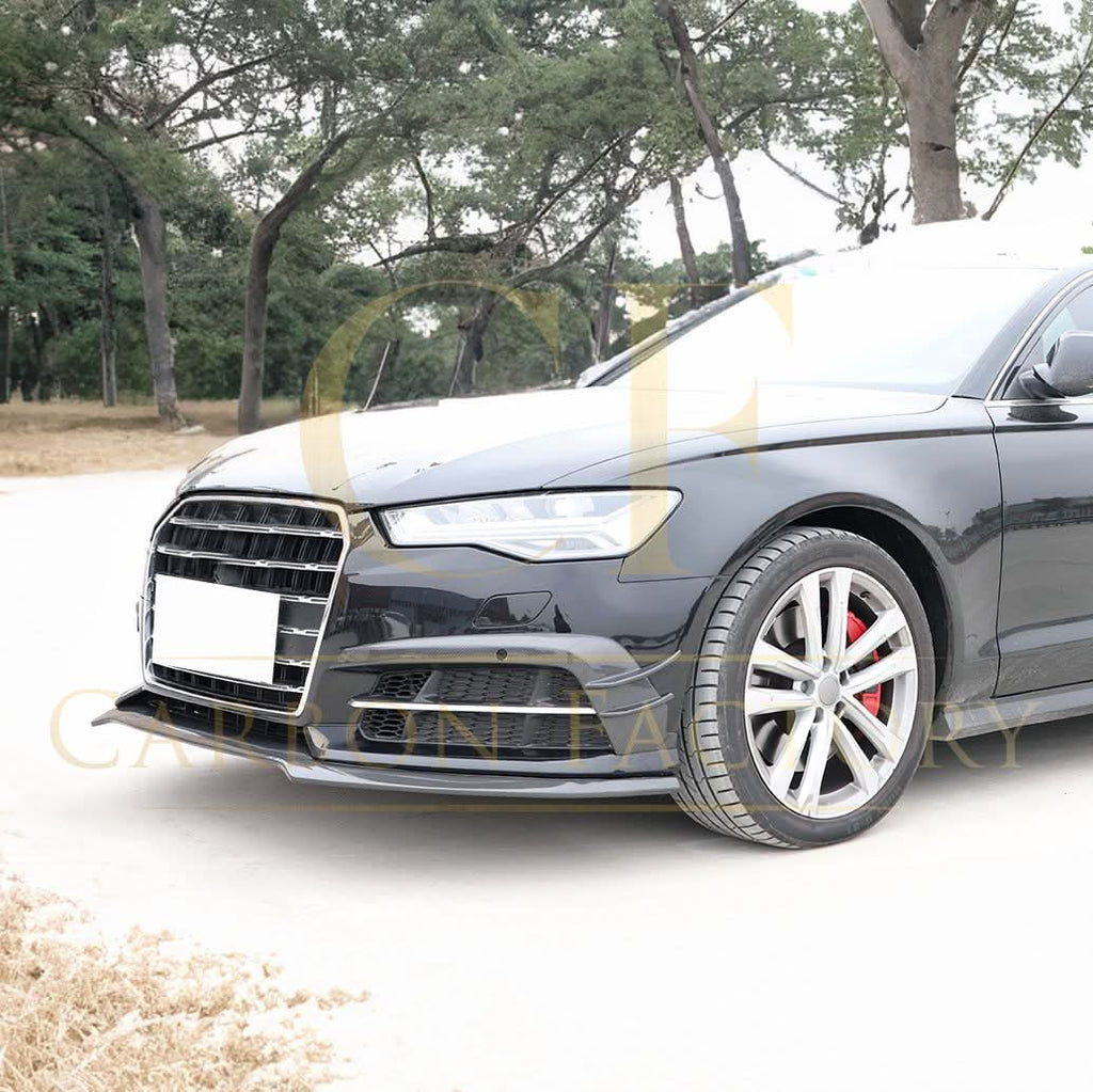 R Style Carbon Fibre Front Splitter for Audi C7.5 A6 S Line & S6 15-18