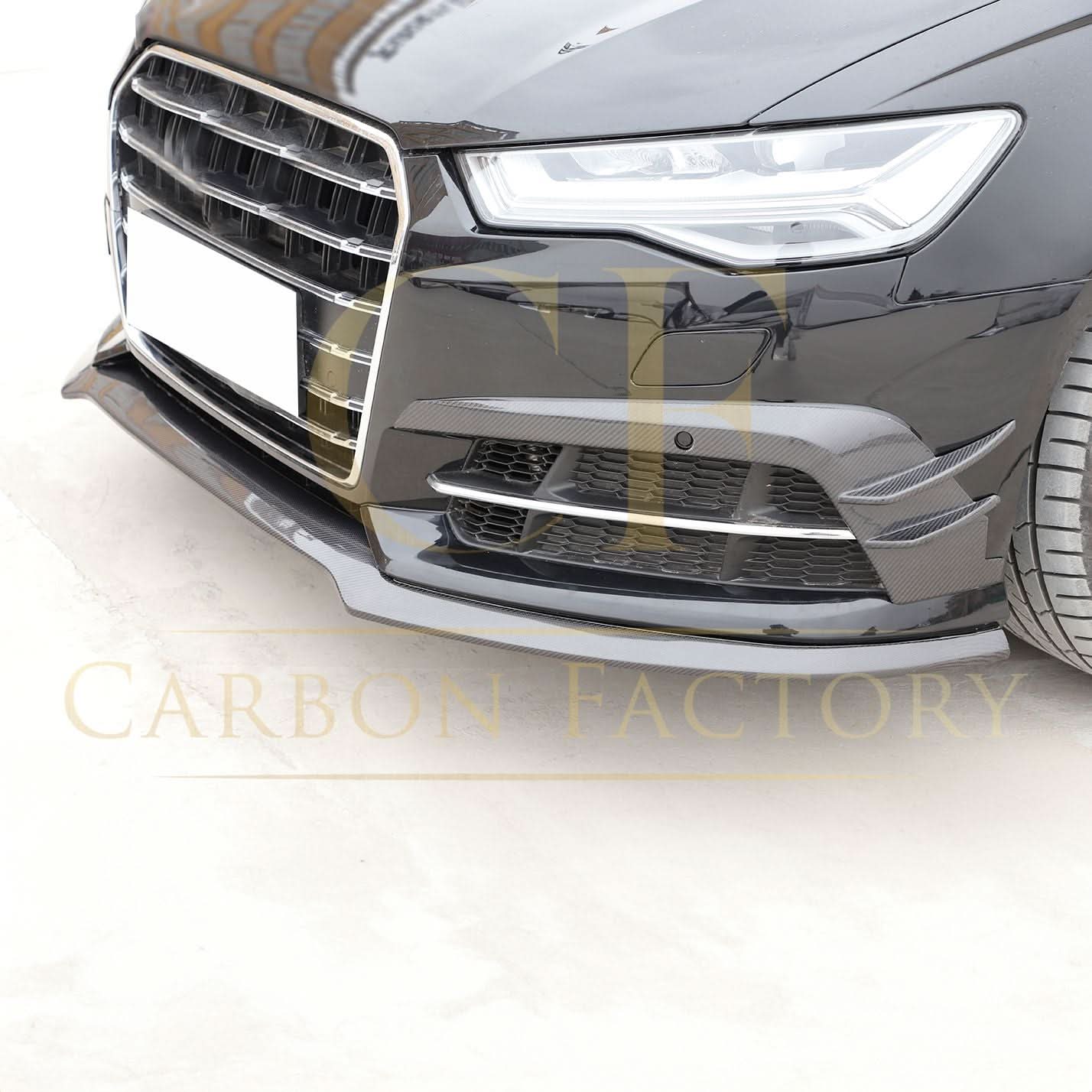 R Style Carbon Fibre Front Splitter for Audi C7.5 A6 S Line & S6 15-18