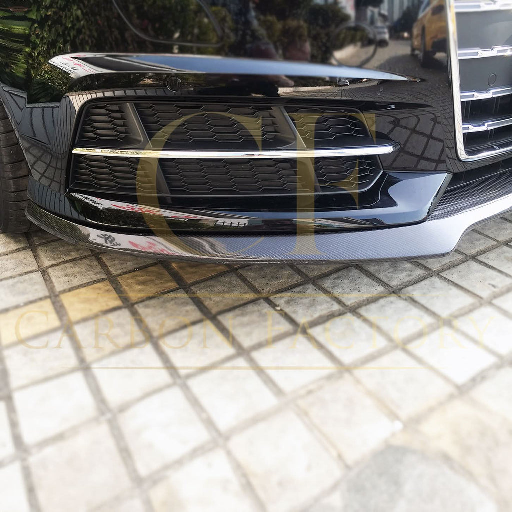 R Style Carbon Fibre Front Splitter for Audi C7.5 A6 S Line & S6 15-18