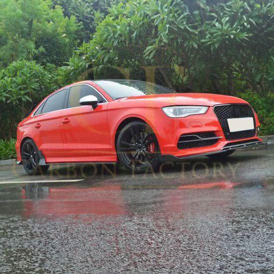 RS Style Carbon Fibre Front Splitter for Audi A3 Saloon S Line & S3 13-15