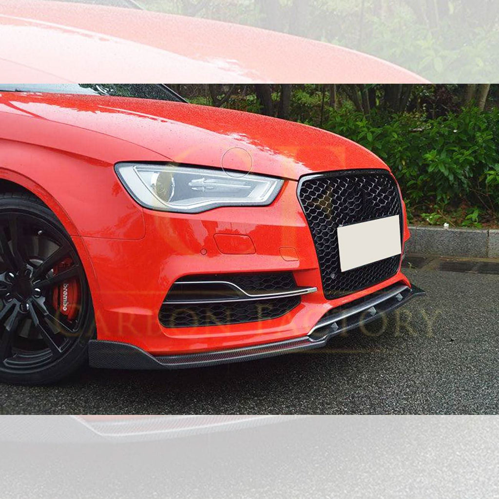 RS Style Carbon Fibre Front Splitter for Audi A3 Saloon S Line & S3 13-15
