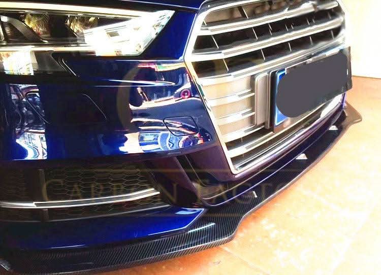 RS Style Carbon Fibre Front Splitter for Audi A3 Saloon S Line & S3 16-19