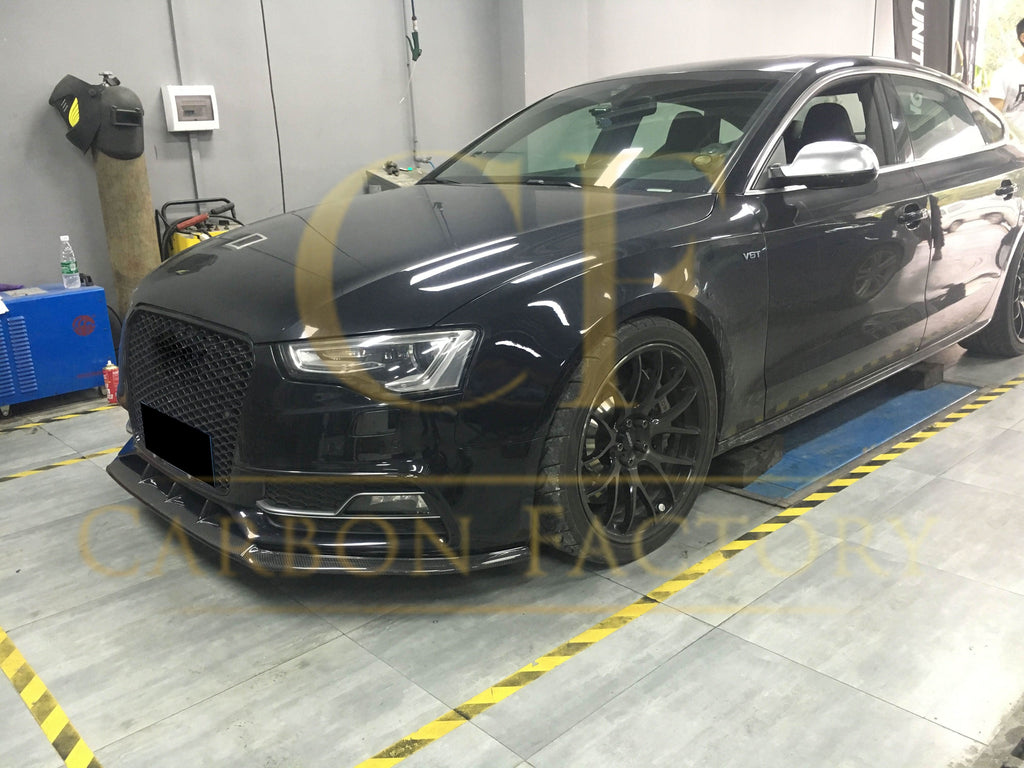 V Style Carbon Fibre Front Splitter for Audi B8.5 S5 A5 S Line 11-16