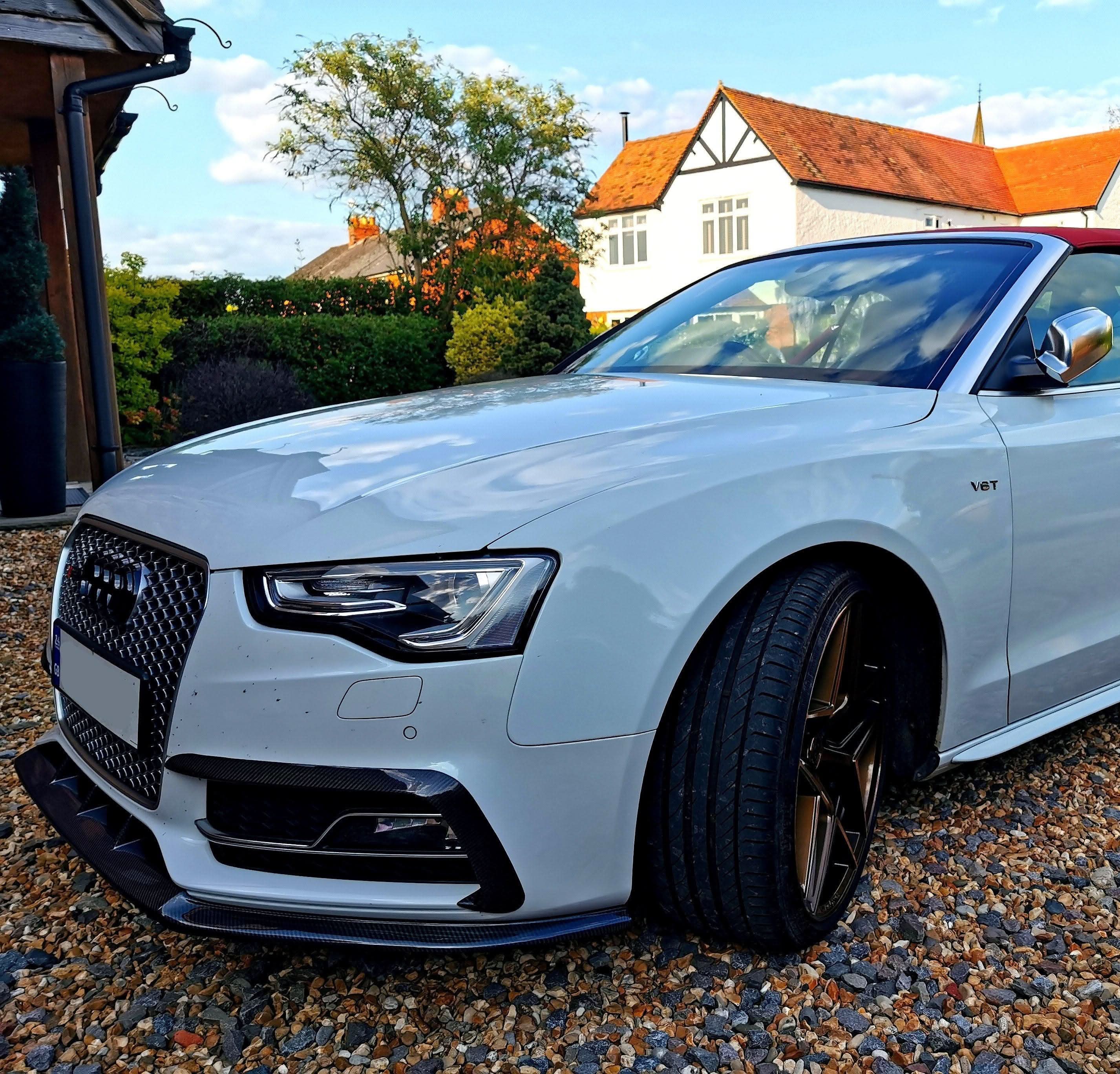 V Style Carbon Fibre Front Splitter for Audi B8.5 S5 A5 S Line 11-16