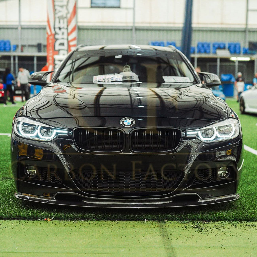 V Style Carbon Fibre Front Splitter for BMW F30 F31 3 Series M Sport 12-19